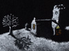 Moonlit Church in Snow